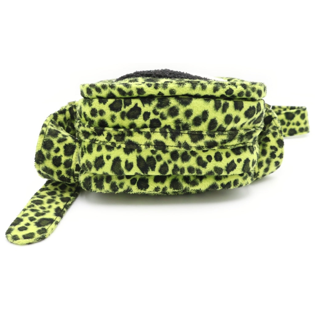 CACTUS PLANT FLEAMARKET CPFM(カクタス プラント フリーマーケット シーピーエフエム) ×HUMAN MADE WAIST BAG ヒューマンメイド レオパード柄 ボアウェストバッグ ショルダーバッグ グリーン/ブラック