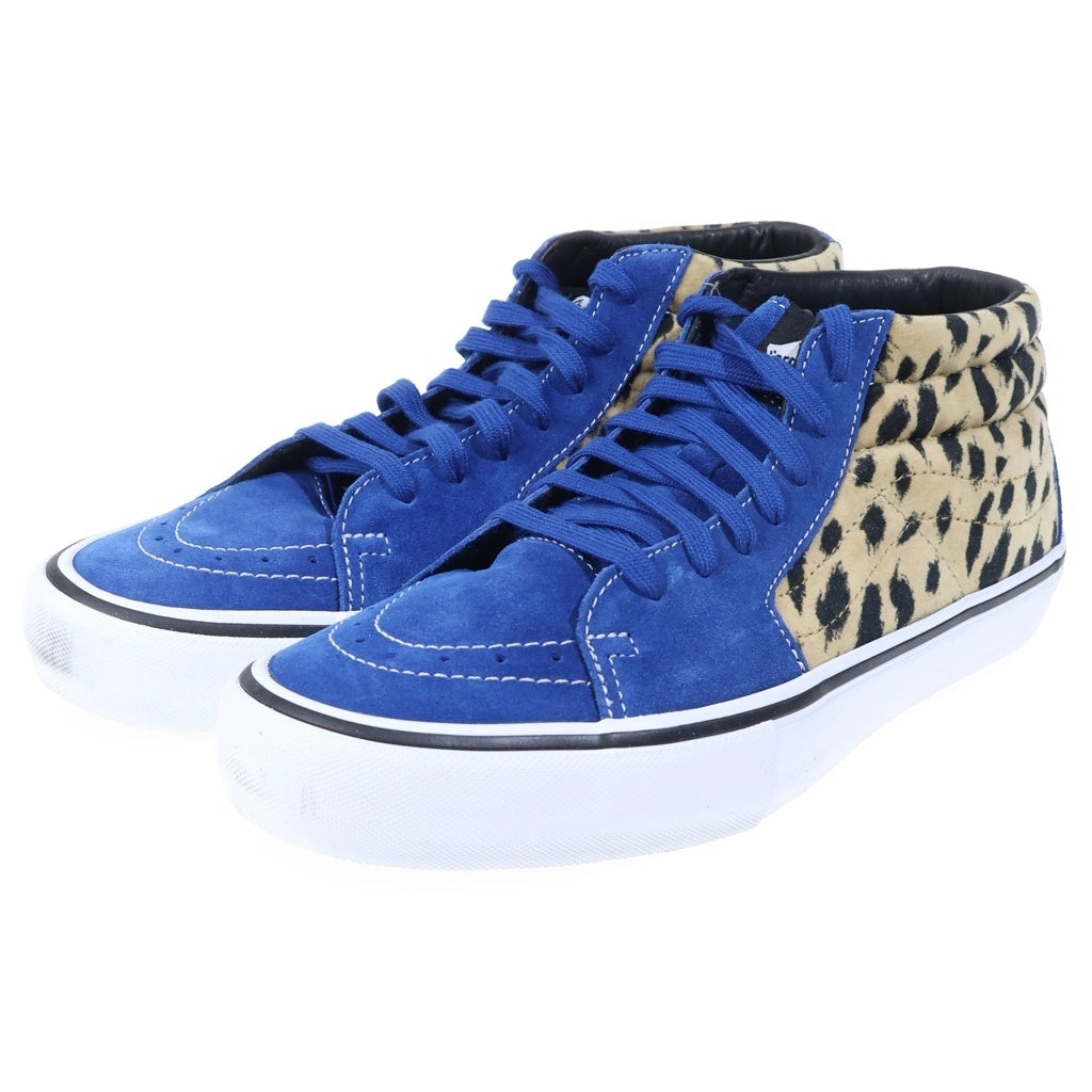 SUPREME(シュプリーム) 17SS ×VANS Sk8-Mid Pro Cheetah Velvet バンズ スケート プロ チーターベルベット ミッドカットスニーカー ブルー US9/27cm 721454