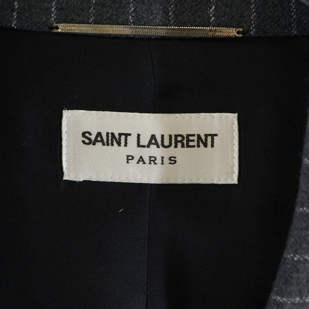 SAINT LAURENT PARIS(サンローランパリ) ストライプ柄 3B ダブルブレスト ウールテーラードジャケット グレー 786846 Y5H37