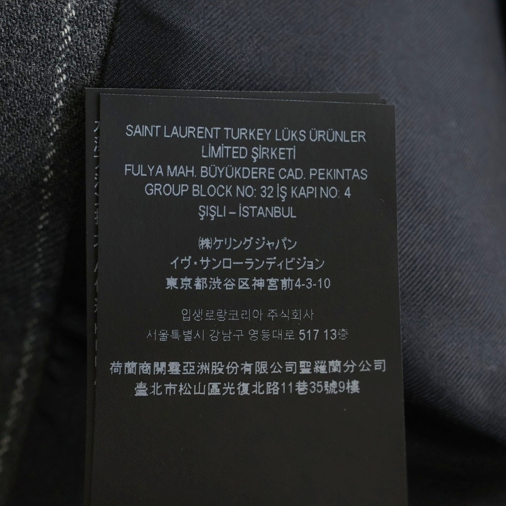 SAINT LAURENT PARIS(サンローランパリ) ストライプ柄 3B ダブルブレスト ウールテーラードジャケット グレー 786846 Y5H37