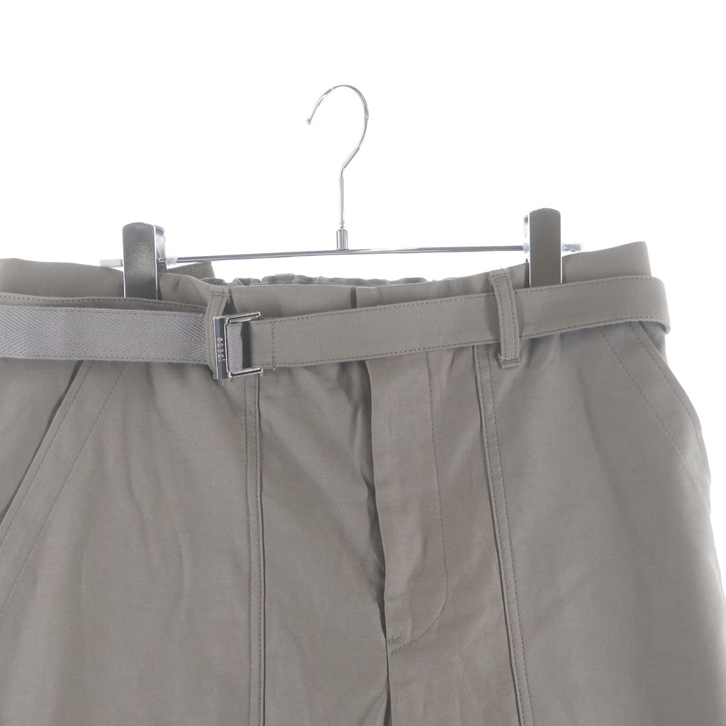 Sacai(サカイ) 25SS ×WTAPS Cotton Back Satin Pants 02 ダブルタップス コットンバック サテンパンツ ベルテッドカーゴパンツ ベージュ 25-03696M