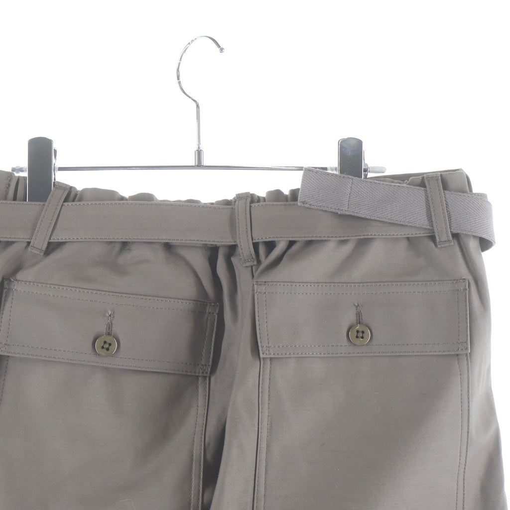 Sacai(サカイ) 25SS ×WTAPS Cotton Back Satin Pants 02 ダブルタップス コットンバック サテンパンツ ベルテッドカーゴパンツ ベージュ 25-03696M