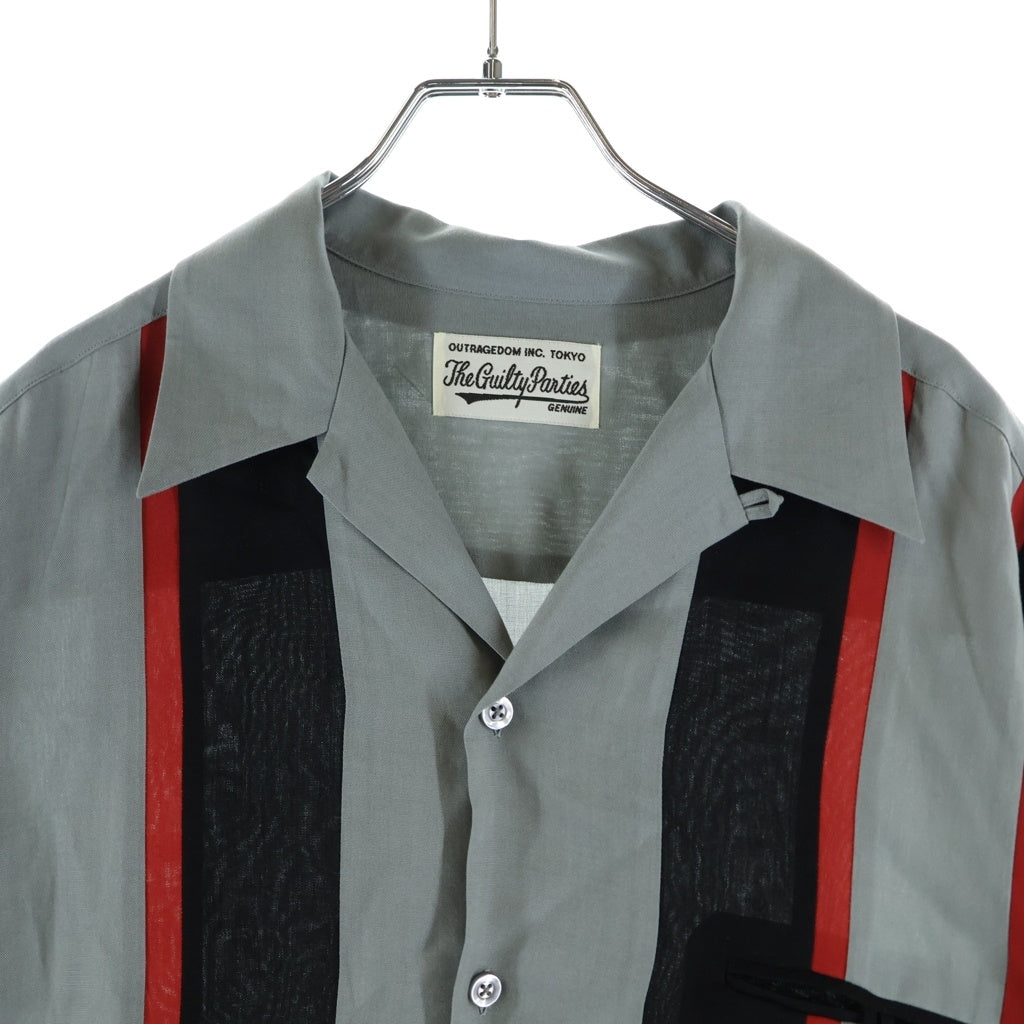 WACKO MARIA(ワコマリア) 24SS SWITCHING SHIRT スイッチング ボタンダウン 胸ポケット 半袖シャツ グレー
