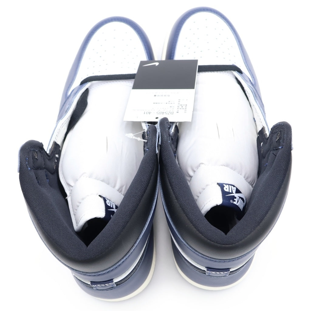 NIKE(ナイキ) AIR JORDAN 1 RETRO HIGH OG MIDNIGHT NAVY エアジョーダン レトロ ミッドナイト ネイビー ハイカットスニーカー ホワイト/ネイビー US9.5/27.5cm DZ5485-401