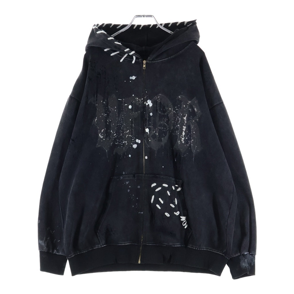 NO BRAND(ノーブランド) VANDAL FAITHLESS ORDER ヴァンダルフェイスレスオーダー ダメージ加工 ジップアップパーカー フーディー ブラック