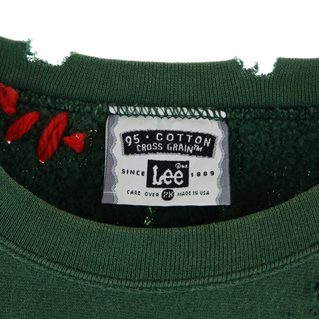 NO BRAND(ノーブランド) VANDAL FAITHLESS ORDER ヴァンダルフェイスレスオーダー LEEボディ ダメージ加工 プルオーバースウェットシャツ トレーナー グリーン