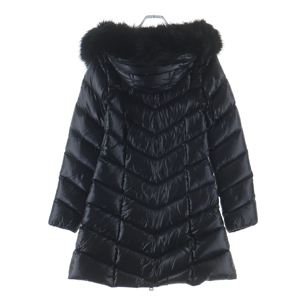 MONCLER(モンクレール) 24AW FULMARUS ロゴワッペン付ファーフーデッドダウンコート ダウンジャケット ブラック レディース J20931C00037 C0065