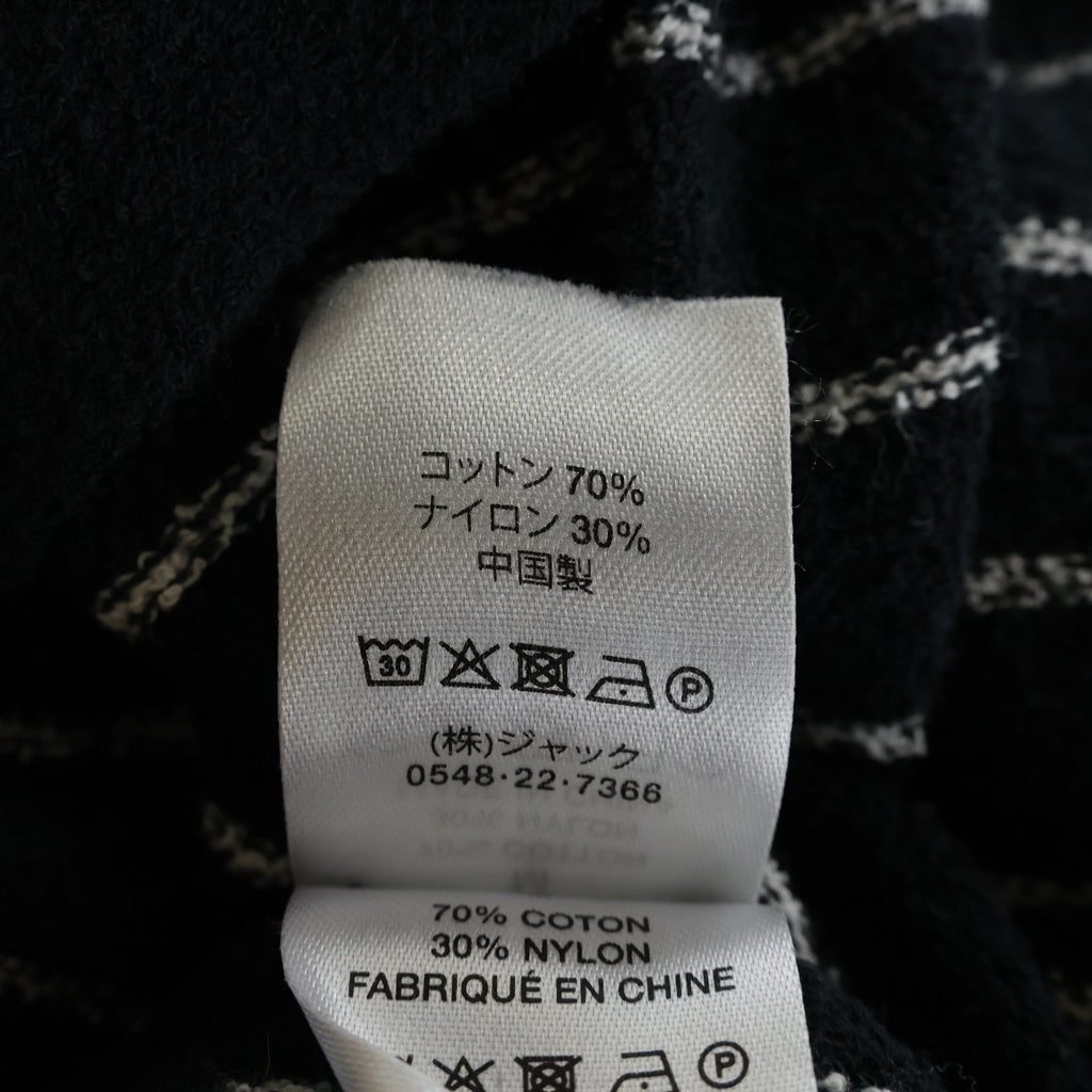 STUSSY(ステューシー) LIGHT WEIGHT LS ZIP POLO ライトウエイト ストライプ ジップアップ 長袖ポロシャツ ブラック 117189
