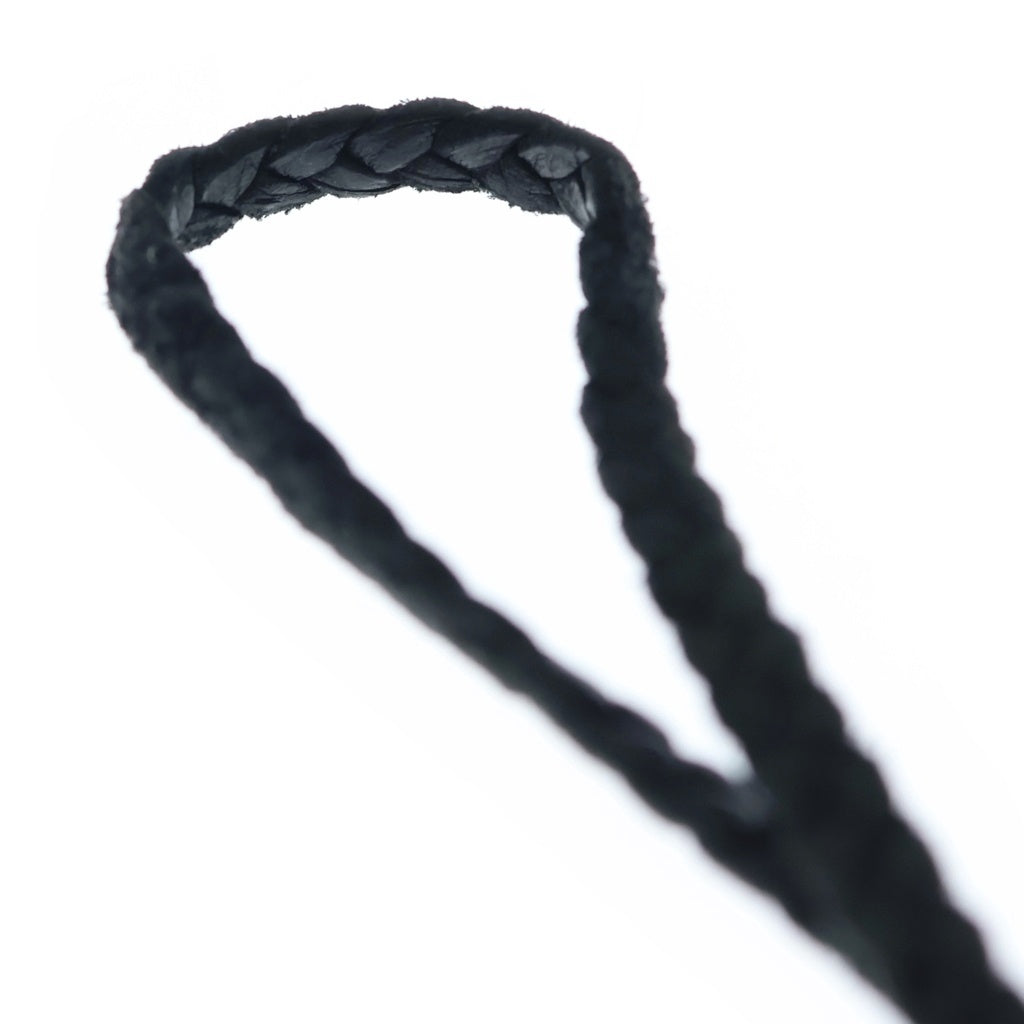 CHROME HEARTS(クロムハーツ) LEATHER BRAID リップアンドタン レザーブレード ネックレス ブラック/シルバー