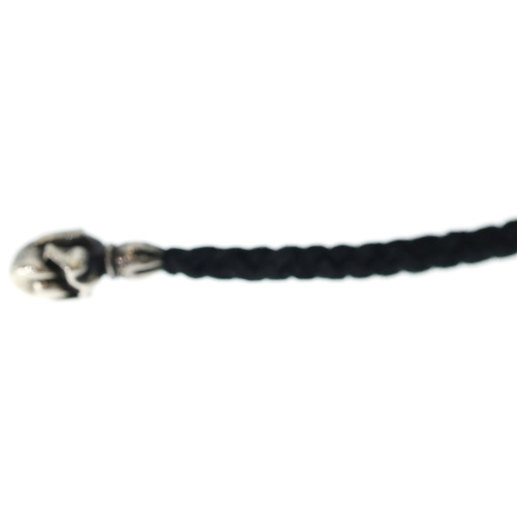 CHROME HEARTS(クロムハーツ) LEATHER BRAID リップアンドタン レザーブレード ネックレス ブラック/シルバー