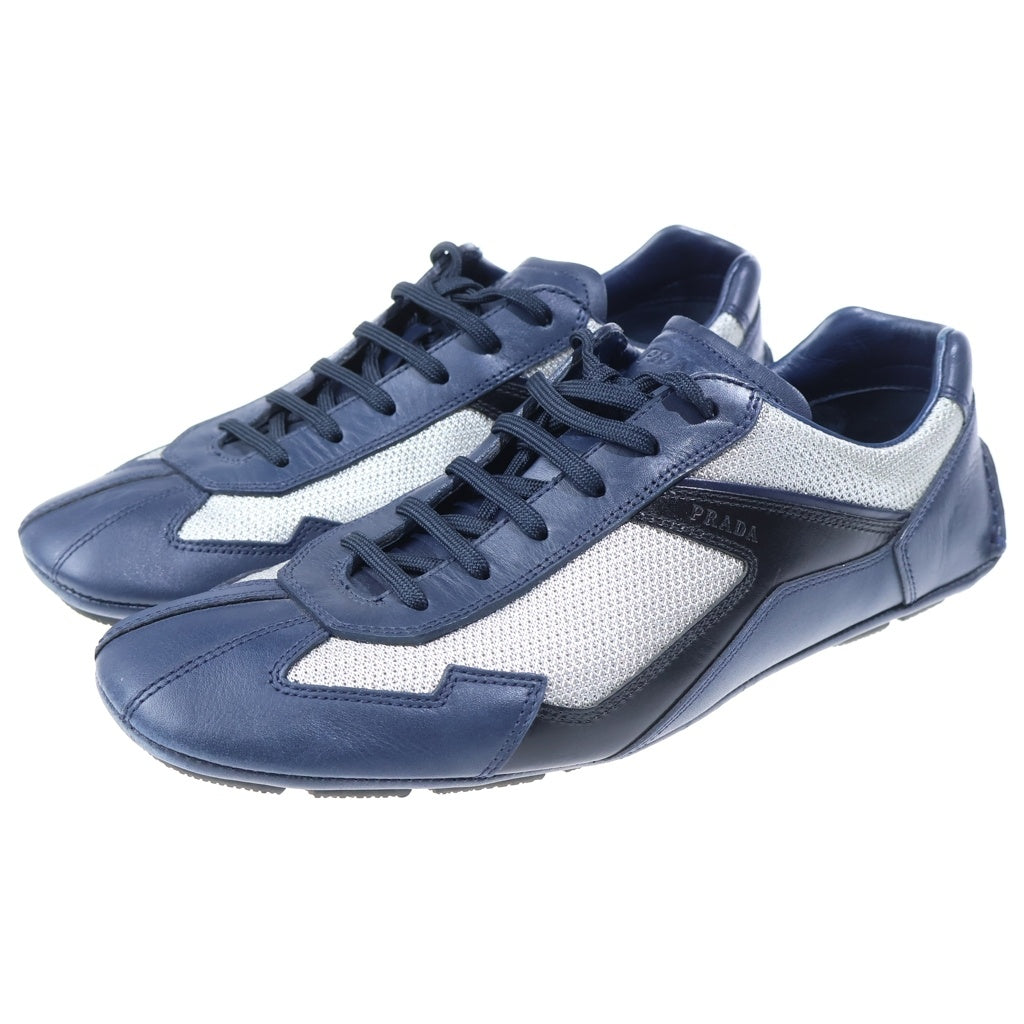 PRADA SPORT(プラダ スポーツ) レザーメッシュ切替 ローカットスニーカー ネイビー/グレー 4E2791