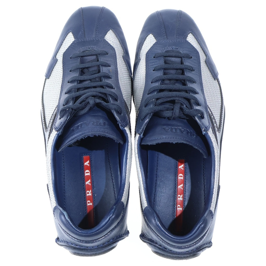 PRADA SPORT(プラダ スポーツ) レザーメッシュ切替 ローカットスニーカー ネイビー/グレー 4E2791