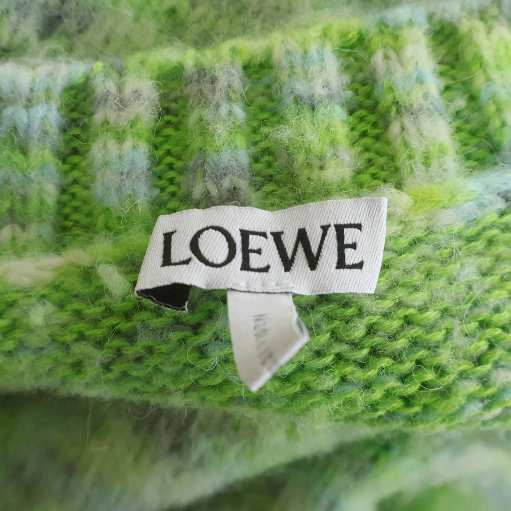 LOEWE(ロエベ) WOOL BLEND SWEATER アナグラムパッチ ウールブレンド クルーネック ニット セ-ター グリーン H526Y14KFL