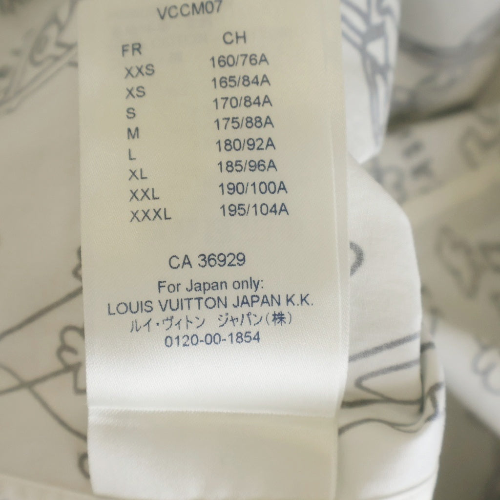 LOUIS VUITTON(ルイヴィトン) 21SS LVロゴプレイズ グラフィック コットン レギュラーカラー 長袖シャツ ホワイト RM211M ZIU HKS17AW