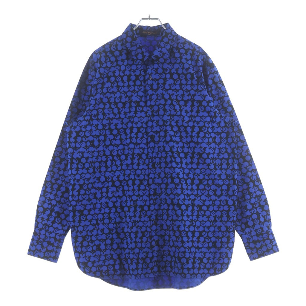 LOUIS VUITTON(ルイヴィトン) 19AW パーフォレーテッド モノグラムパターン DNA レギュラーカラー 長袖シャツ ブルー RM192M ORS HHS20W