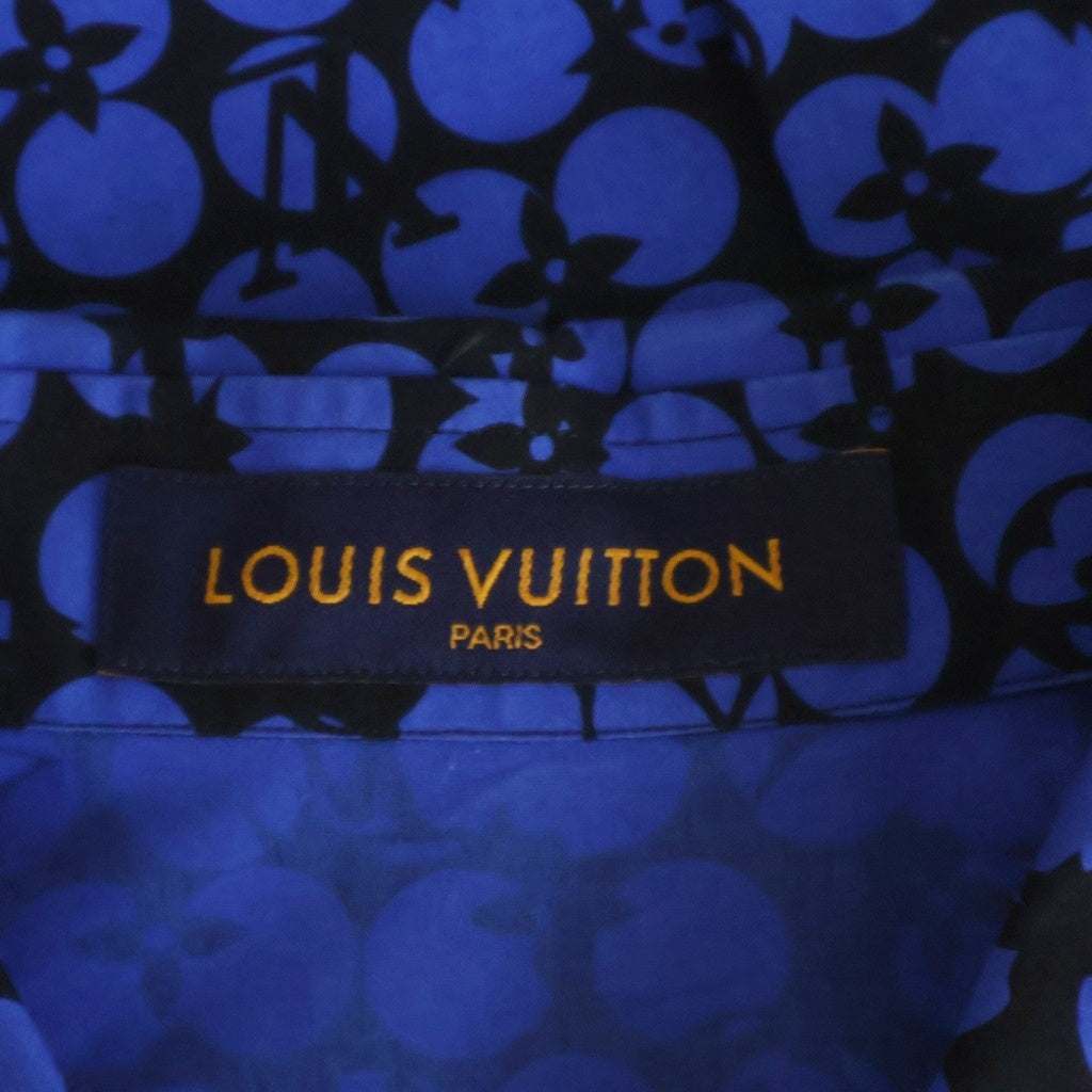 LOUIS VUITTON(ルイヴィトン) 19AW パーフォレーテッド モノグラムパターン DNA レギュラーカラー 長袖シャツ ブルー RM192M ORS HHS20W