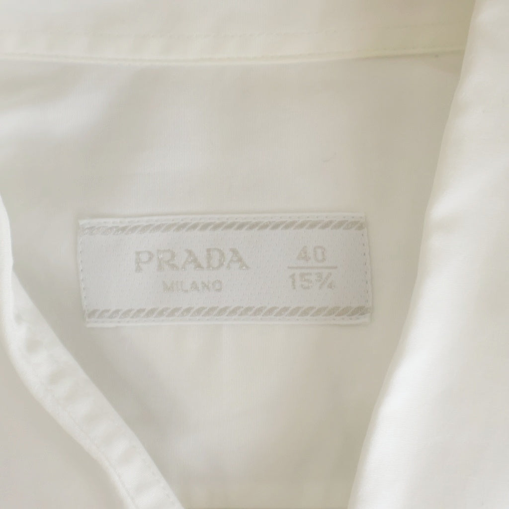 PRADA(プラダ) 22SS BIANCO POPELINE SIMBOL COTTON SHIRT ビアンコ ポプリン シンボル タトゥー プリントデザイン レギュラーカラー コットン 長袖シャツ SC568 S221 10HS