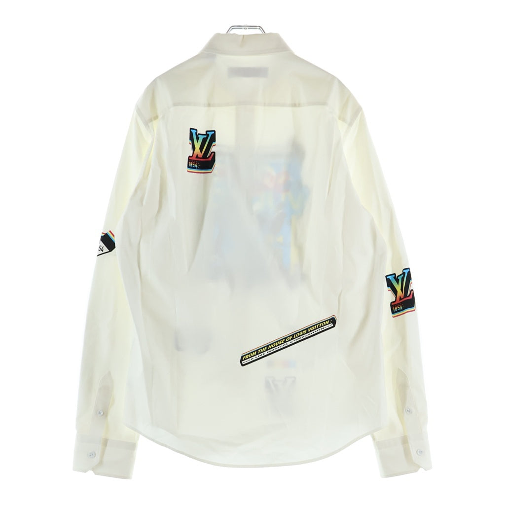 LOUIS VUITTON(ルイヴィトン) 23SS アニメーションテクニカル プリントデザイン ジップアップ シャツジャケット ホワイト RM231M RM9 HOS03W