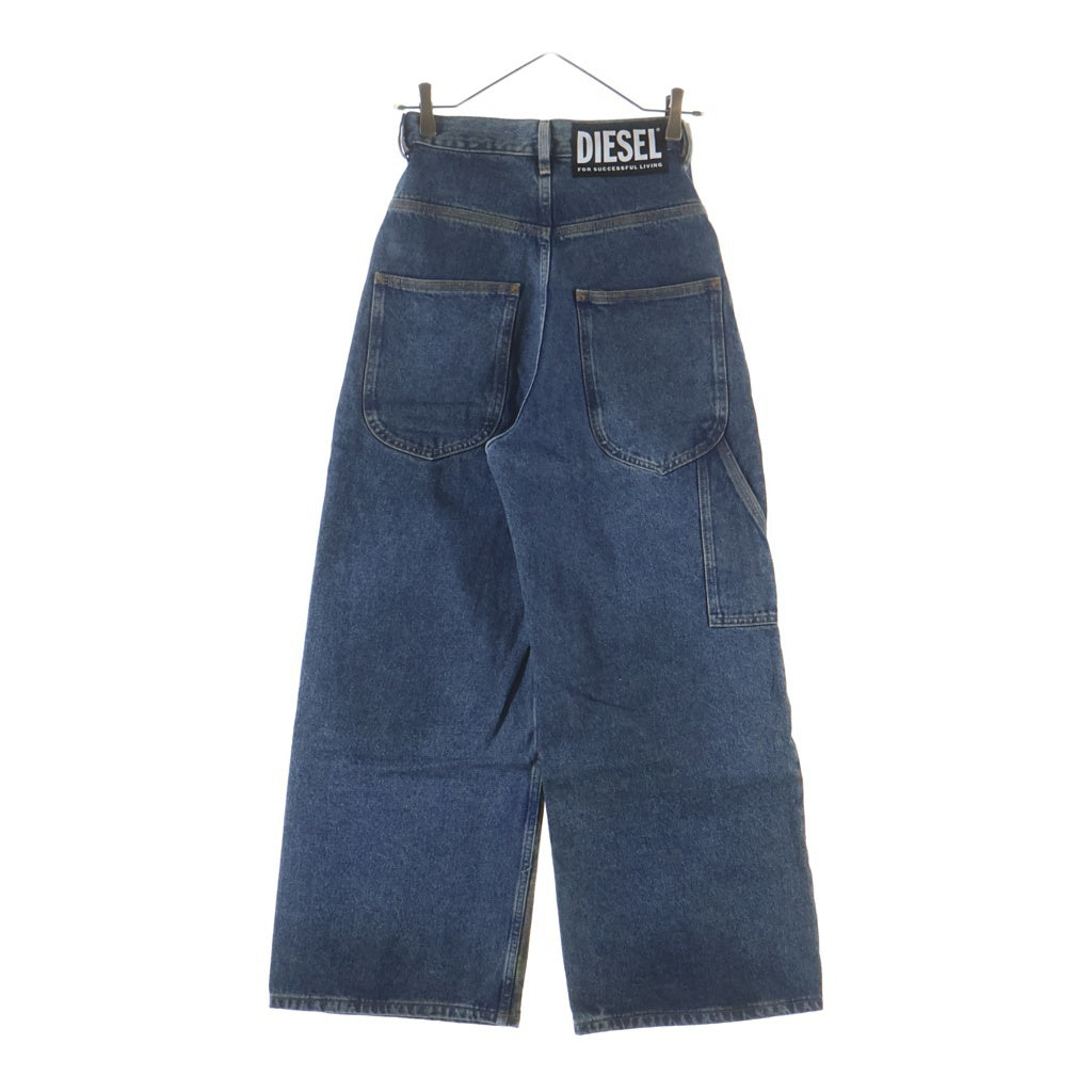 DIESEL(ディーゼル) D-LUITE-SP カモ柄切替デザイン 6ポケット ワイドデニムパンツ インディゴ レディース 00SYLX