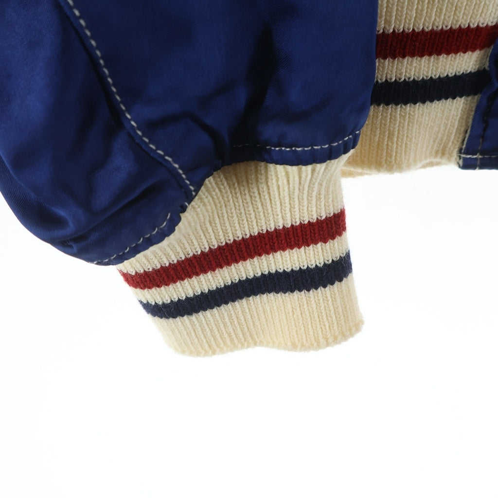 HYSTERIC GLAMOUR(ヒステリックグラマー) バックロゴ刺繍 スカジャン レーヨンブルゾン ブルー 0153AB14