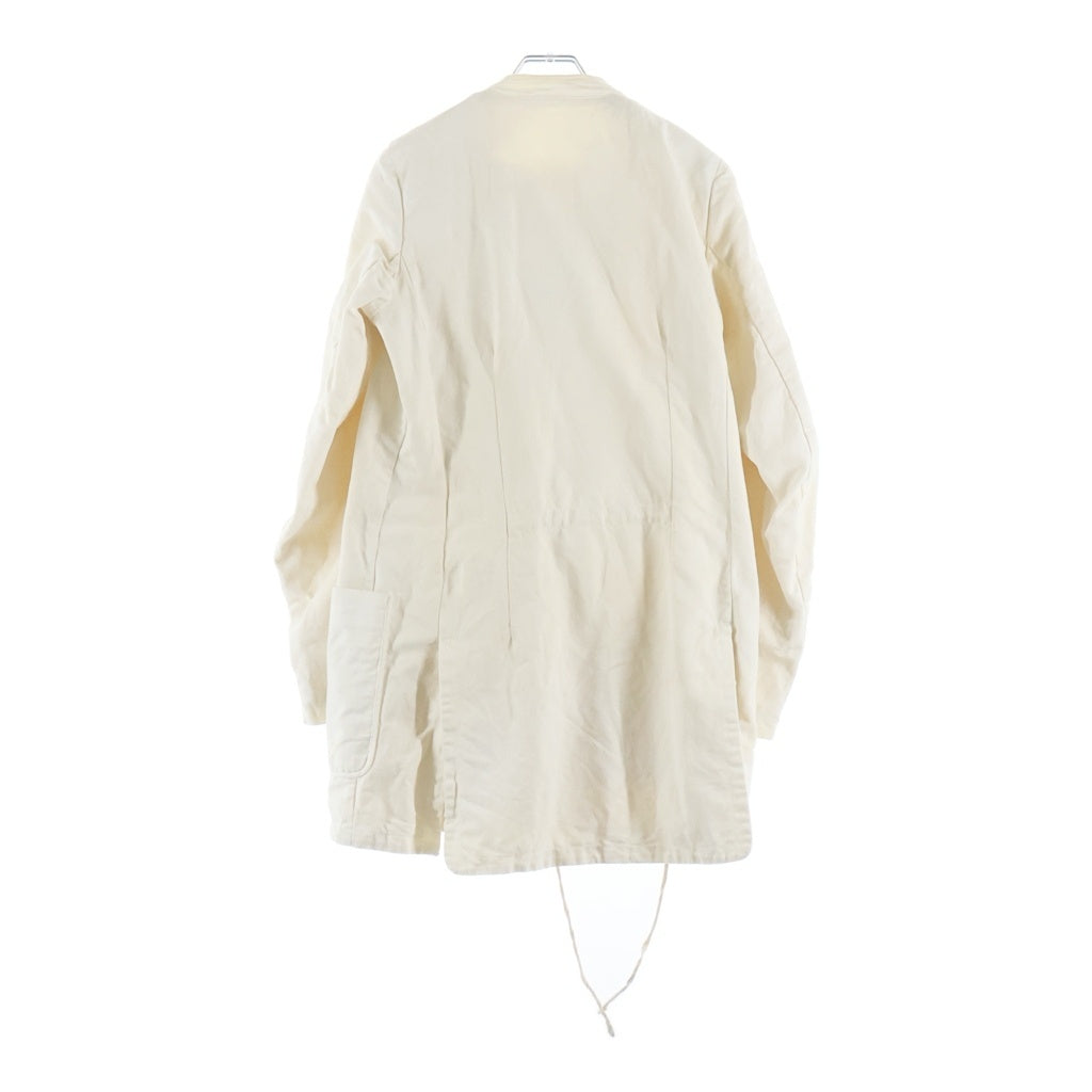 Maison Margiela(メゾンマルジェラ) 04AW 本人期 白タグ サイドベンツ ノーカラー コットン ダブルトレンチコート アイボリー