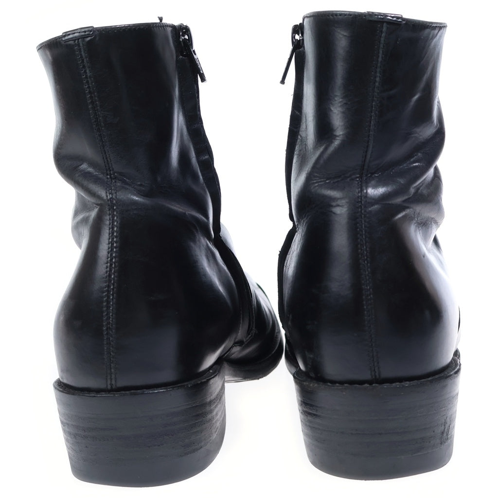 SAINT LAURENT PARIS(サンローランパリ) WYATT 60 ZIP BOOTS クラシック ワイアット60 サイドジップ レザーヒールブーツ ブラック 442258 AQS00 1000