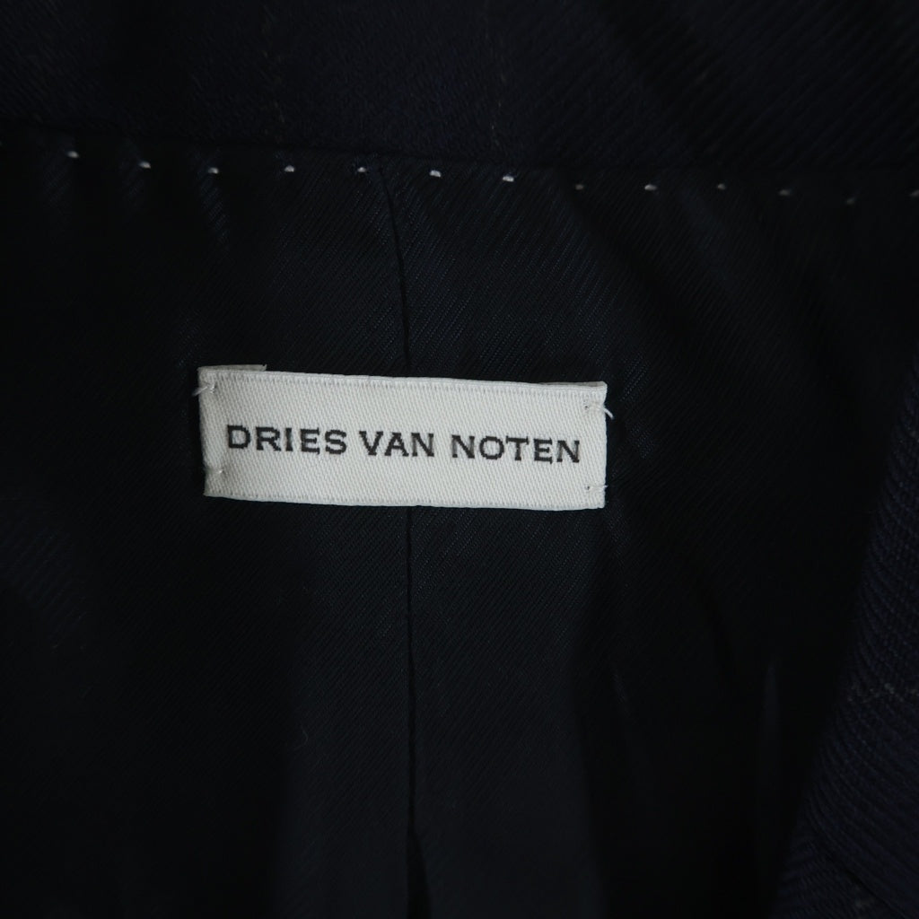 DRIES VAN NOTEN(ドリスヴァンノッテン) LOVAT STRIPE BLAZER SLACKS ラバット ウール ストライプ シングル2Bテーラードジャケット ブレザー スラックスパンツ セットアップ ネイビー