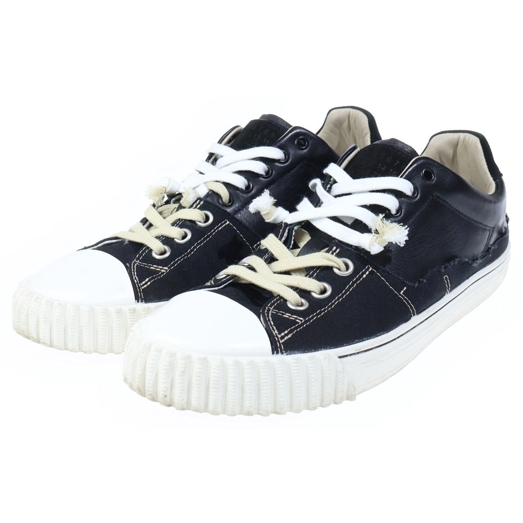 Maison Margiela(メゾンマルジェラ) NEW EVOLUTION LOW ニュー エボリューション キャンバス ダメージ加工 ローカットスニーカー ブラック S57WS0391