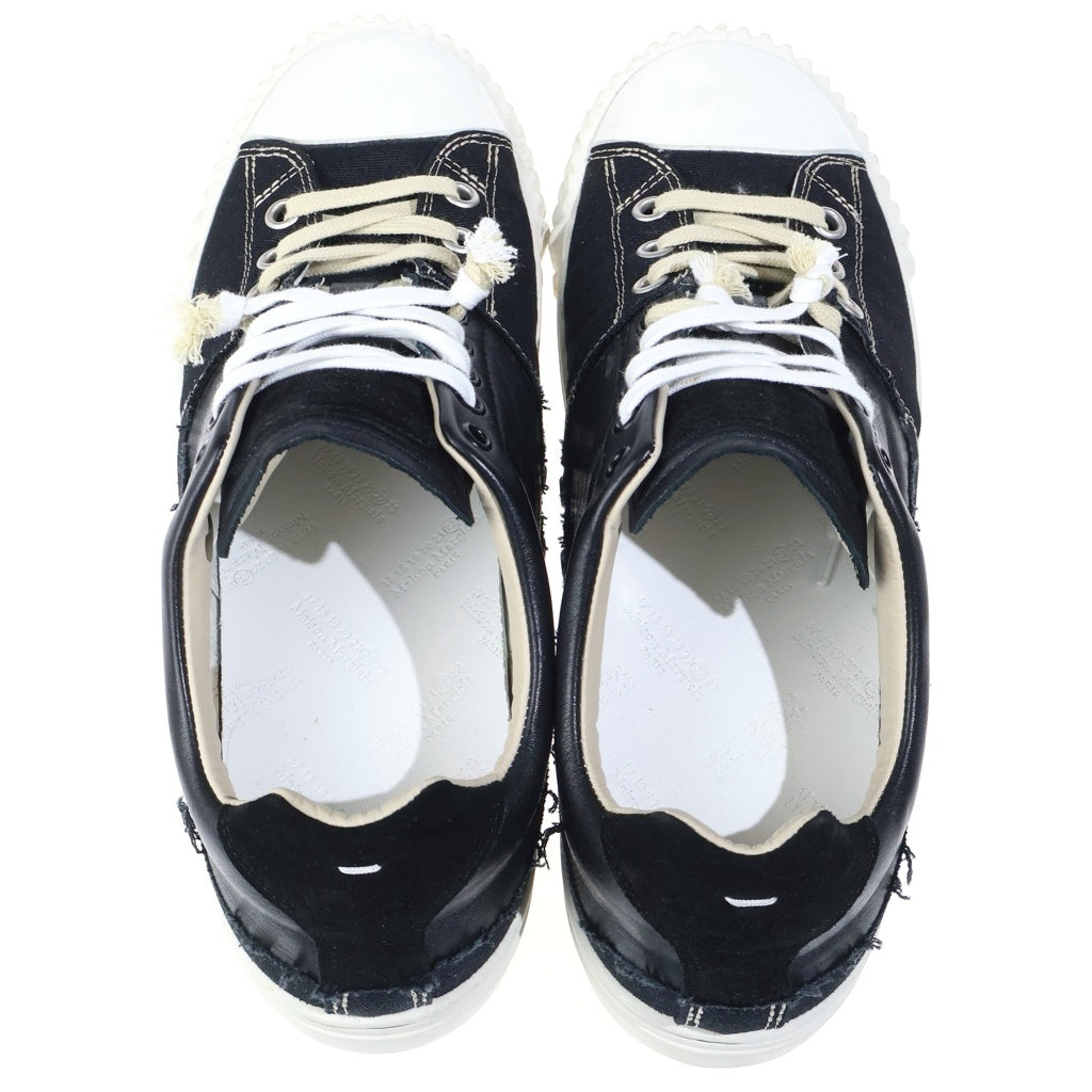 Maison Margiela(メゾンマルジェラ) NEW EVOLUTION LOW ニュー エボリューション キャンバス ダメージ加工 ローカットスニーカー ブラック S57WS0391