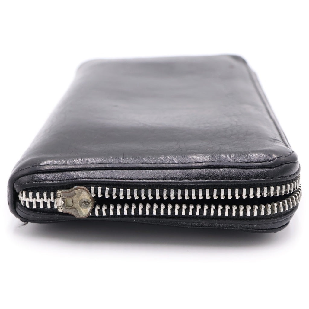 CHROME HEARTS(クロムハーツ) REC F ZIP PLANE プレーン ラウンドジップレザーウォレット 財布 ブラック