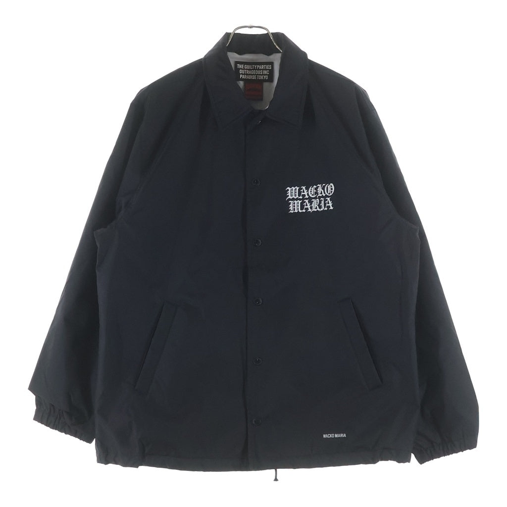 WACKO MARIA(ワコマリア) 25AW ×DEATH ROW RECORDS COACH JACKET デスロウレコーズ ナイロン スナップボタン ドローコード コーチジャケット ブラック