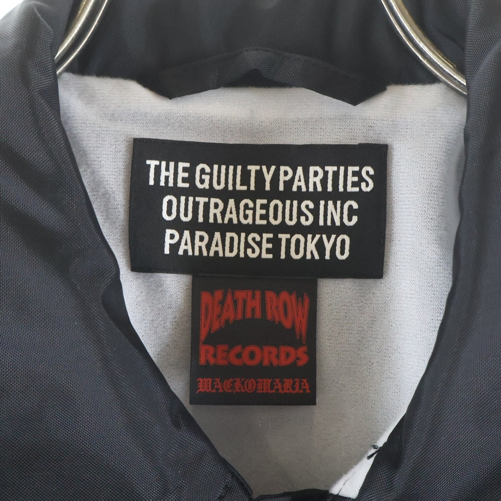 WACKO MARIA(ワコマリア) 25AW ×DEATH ROW RECORDS COACH JACKET デスロウレコーズ ナイロン スナップボタン ドローコード コーチジャケット ブラック