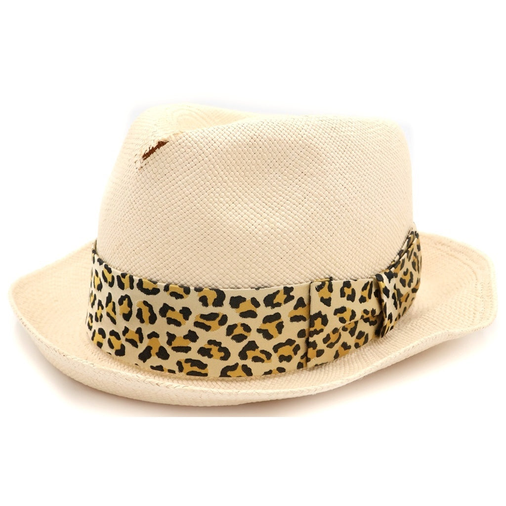 WACKO MARIA(ワコマリア) 19SS ×東京HATROCKERS LEOPARD GROSGRAIN レオパード グロスグレイン 麦わらハット 帽子 ベージュ HAT-04-JOHNNY-BRISA