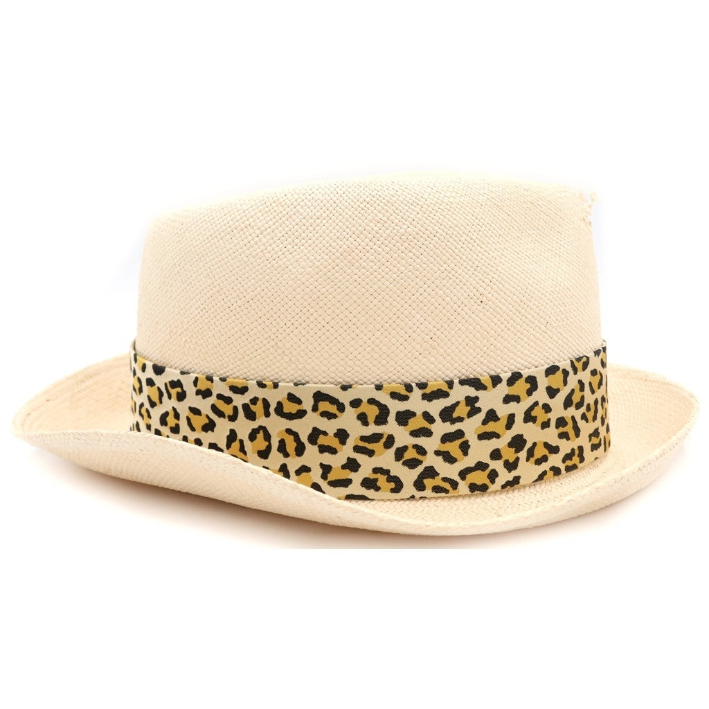 WACKO MARIA(ワコマリア) 19SS ×東京HATROCKERS LEOPARD GROSGRAIN レオパード グロスグレイン 麦わらハット 帽子 ベージュ HAT-04-JOHNNY-BRISA