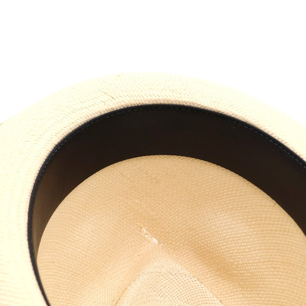 WACKO MARIA(ワコマリア) 19SS ×東京HATROCKERS LEOPARD GROSGRAIN レオパード グロスグレイン 麦わらハット 帽子 ベージュ HAT-04-JOHNNY-BRISA