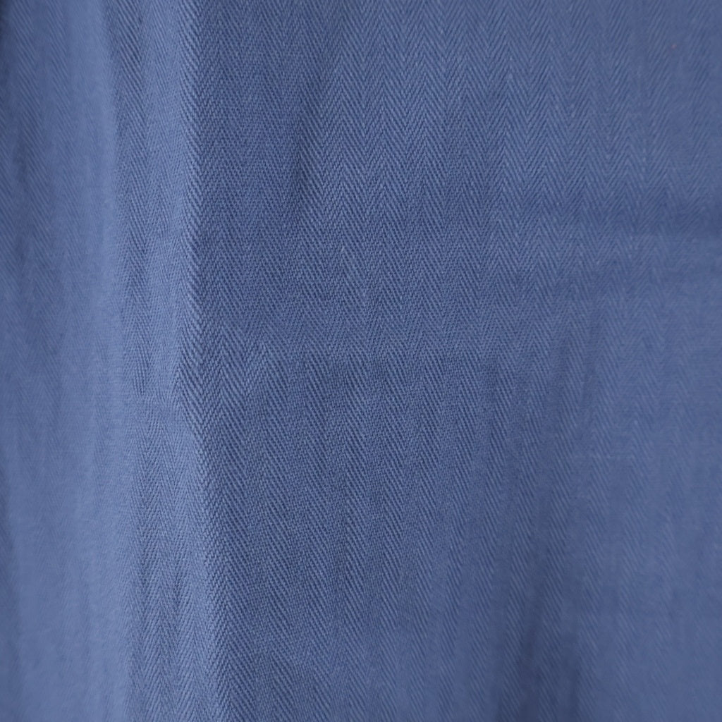 TENDERLOIN(テンダーロイン) T-G.S SHT S/S ロゴワッペン ヘリンボーン 半袖ワークシャツ ブルー
