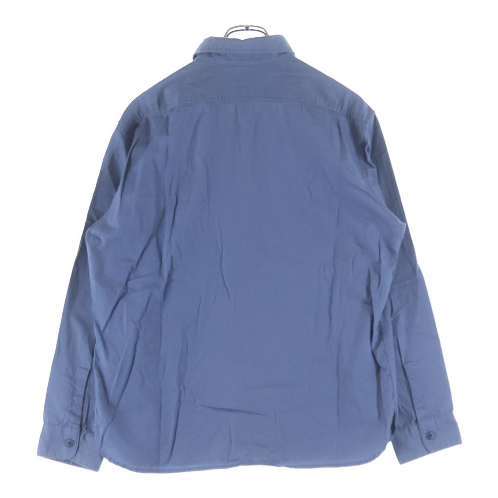 TENDERLOIN(テンダーロイン) T-G.S SHT L/S ロゴワッペン ヘリンボーン 長袖ワークシャツ ブルー