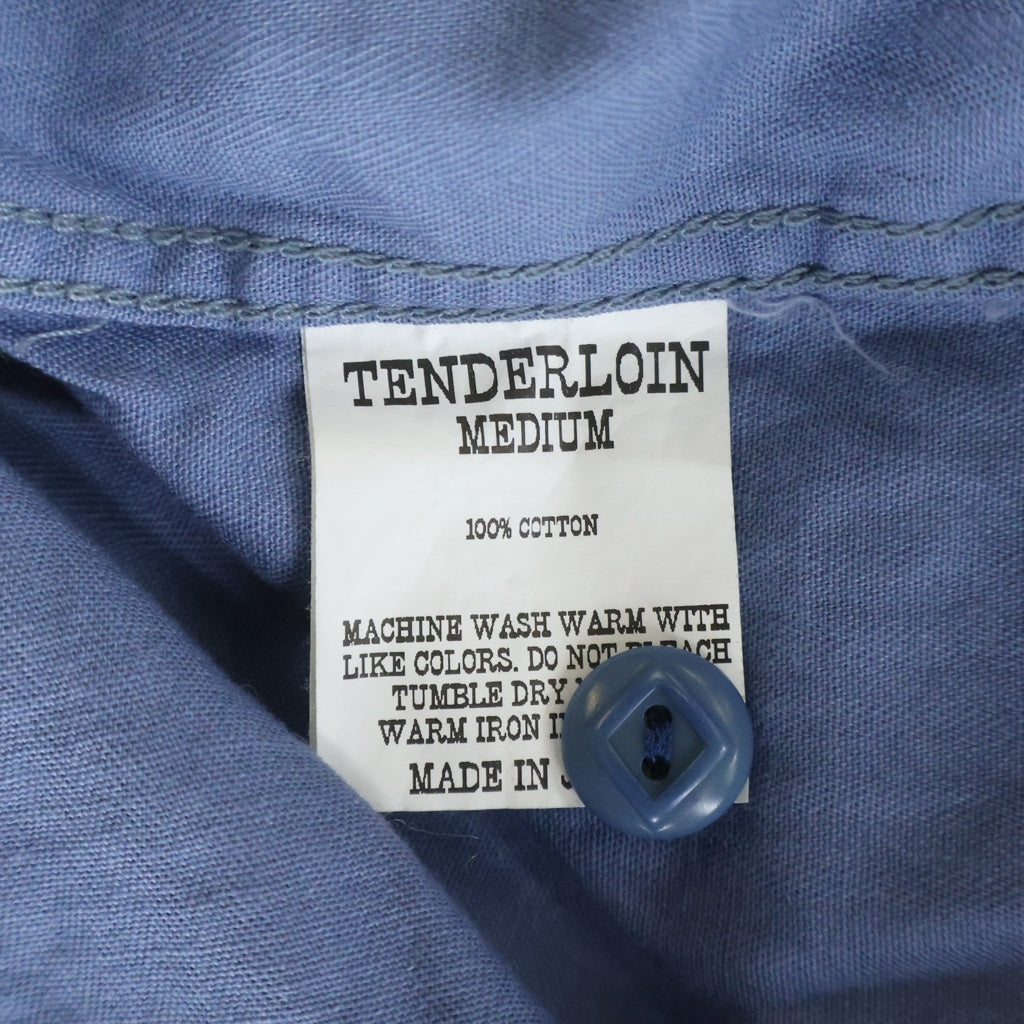 TENDERLOIN(テンダーロイン) T-G.S SHT L/S ロゴワッペン ヘリンボーン 長袖ワークシャツ ブルー