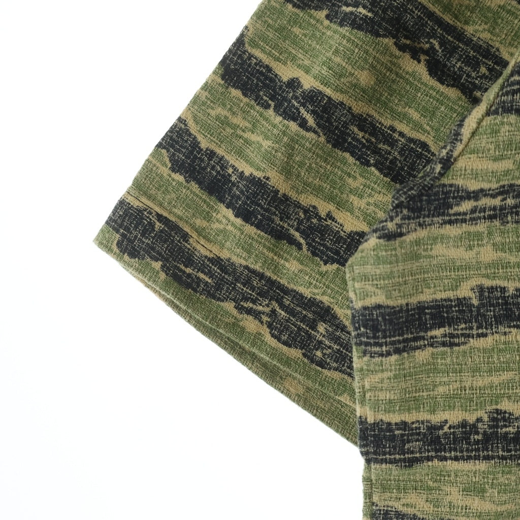 TENDERLOIN(テンダーロイン) T-TIGER ALOHA SHT S/S タイガーカモ柄 半袖アロハシャツ カーキ