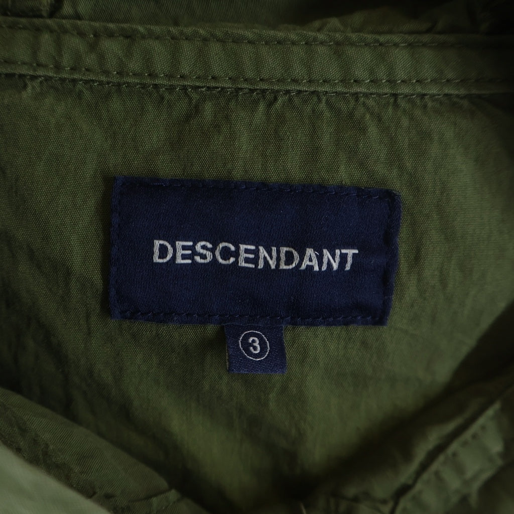 DESCENDANT(ディセンダント) 24AW MOLE HOODED LS SHIRT モールスキン フーデッド長袖プルオーバーシャツ ジャケット カーキ