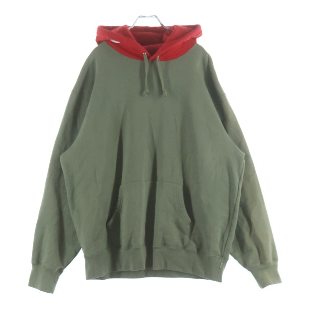 SUPREME(シュプリーム) 21AW Contrast Hooded Sweatshirt コントラスト フーデッド スウェットパーカー カーキレッド