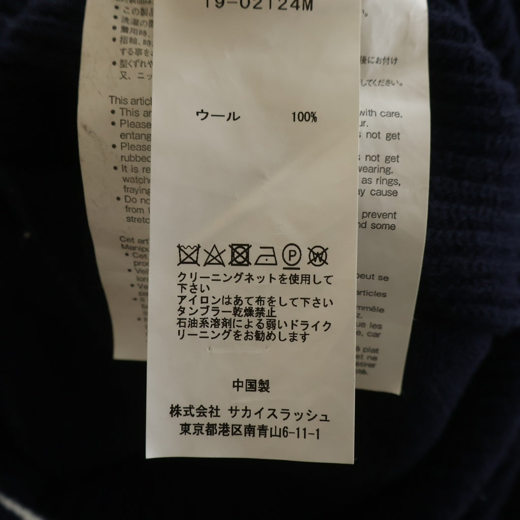 Sacai(サカイ) 19AW ラップカラー ジップアップ ウールニットセーター ネイビー 19-02124M