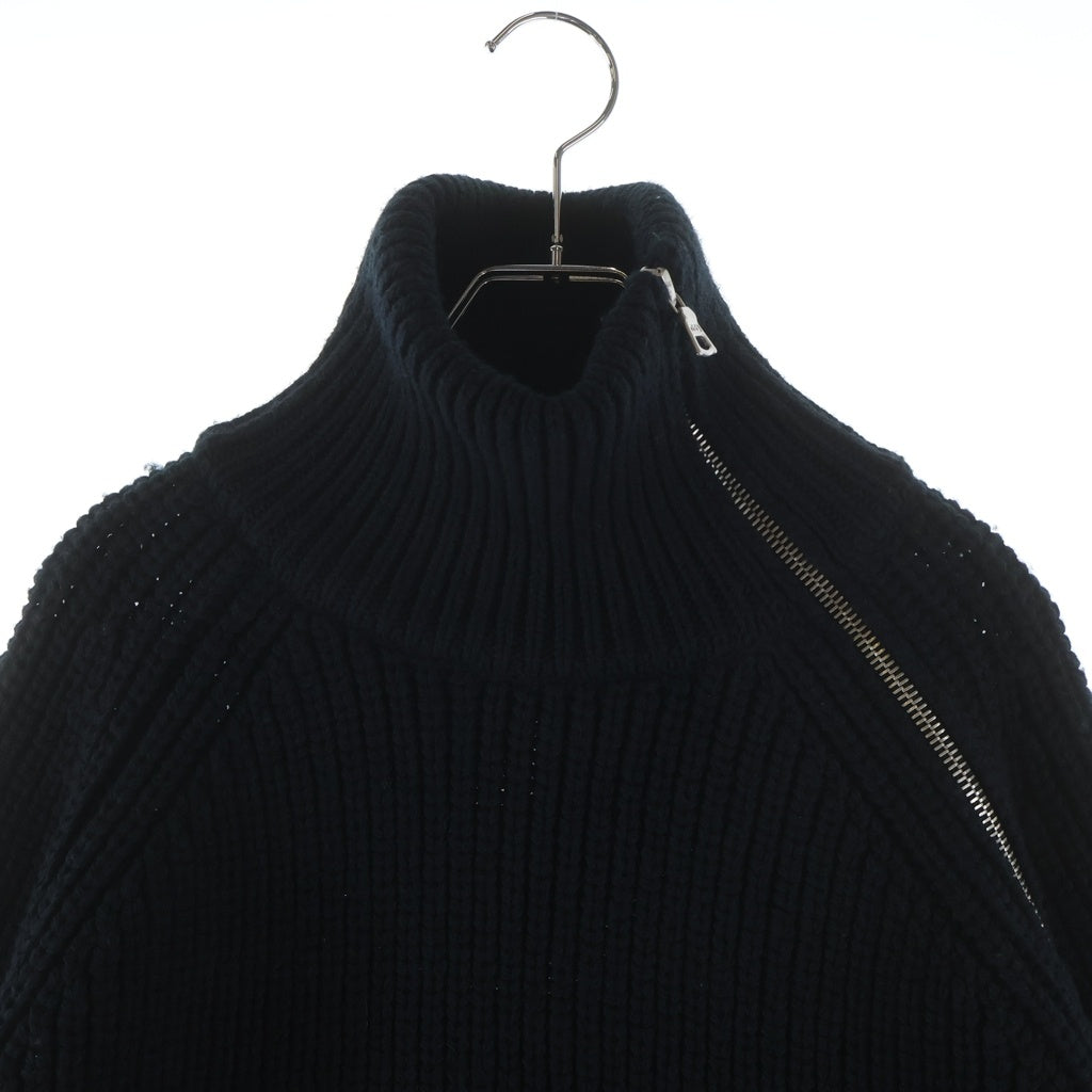 DRIES VAN NOTEN(ドリスヴァンノッテン) 24AW 24AW MONTY M.K.SWEATER モンティ サイドジップ ハイネック ドライバーズニット セーター ブラック