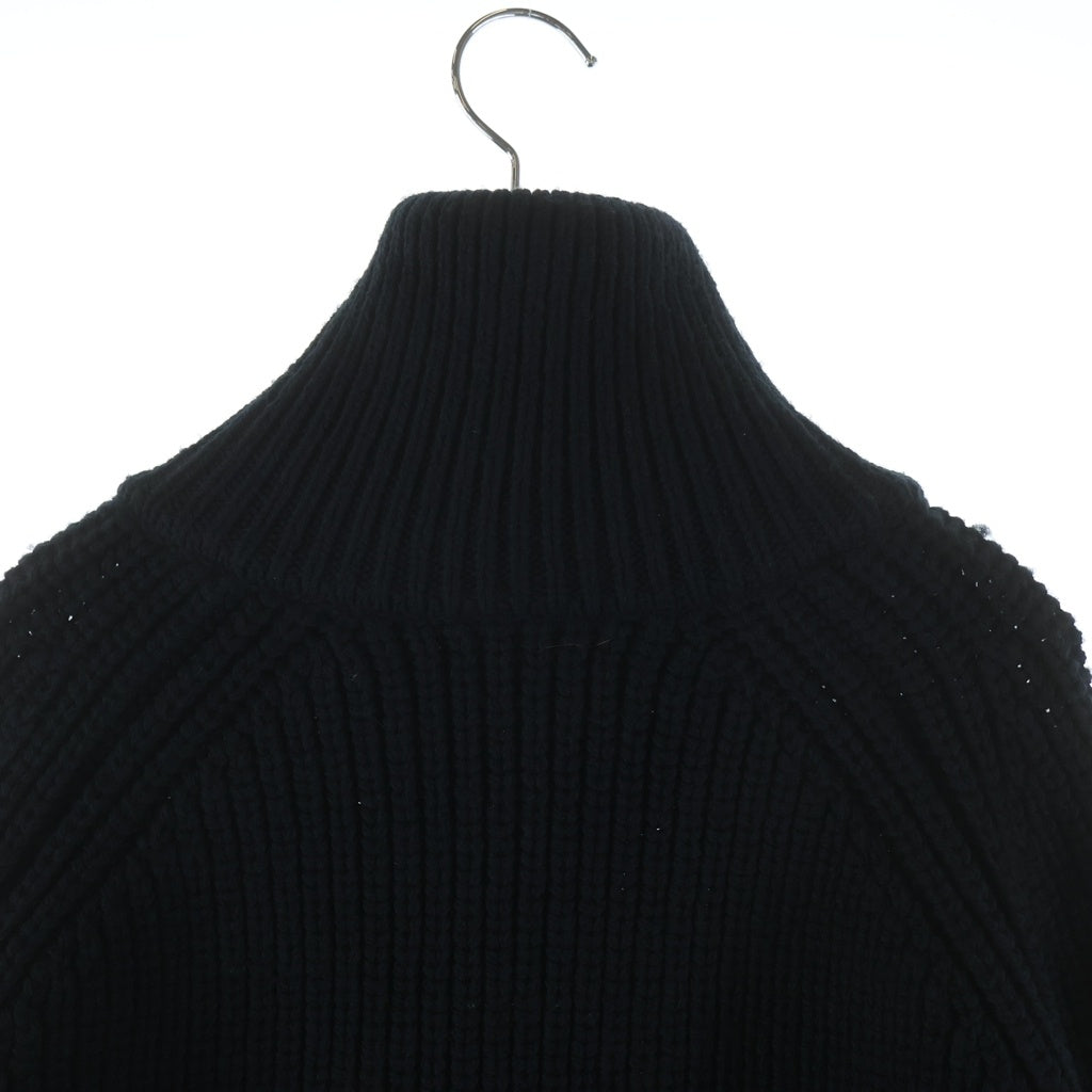 DRIES VAN NOTEN(ドリスヴァンノッテン) 24AW 24AW MONTY M.K.SWEATER モンティ サイドジップ ハイネック ドライバーズニット セーター ブラック