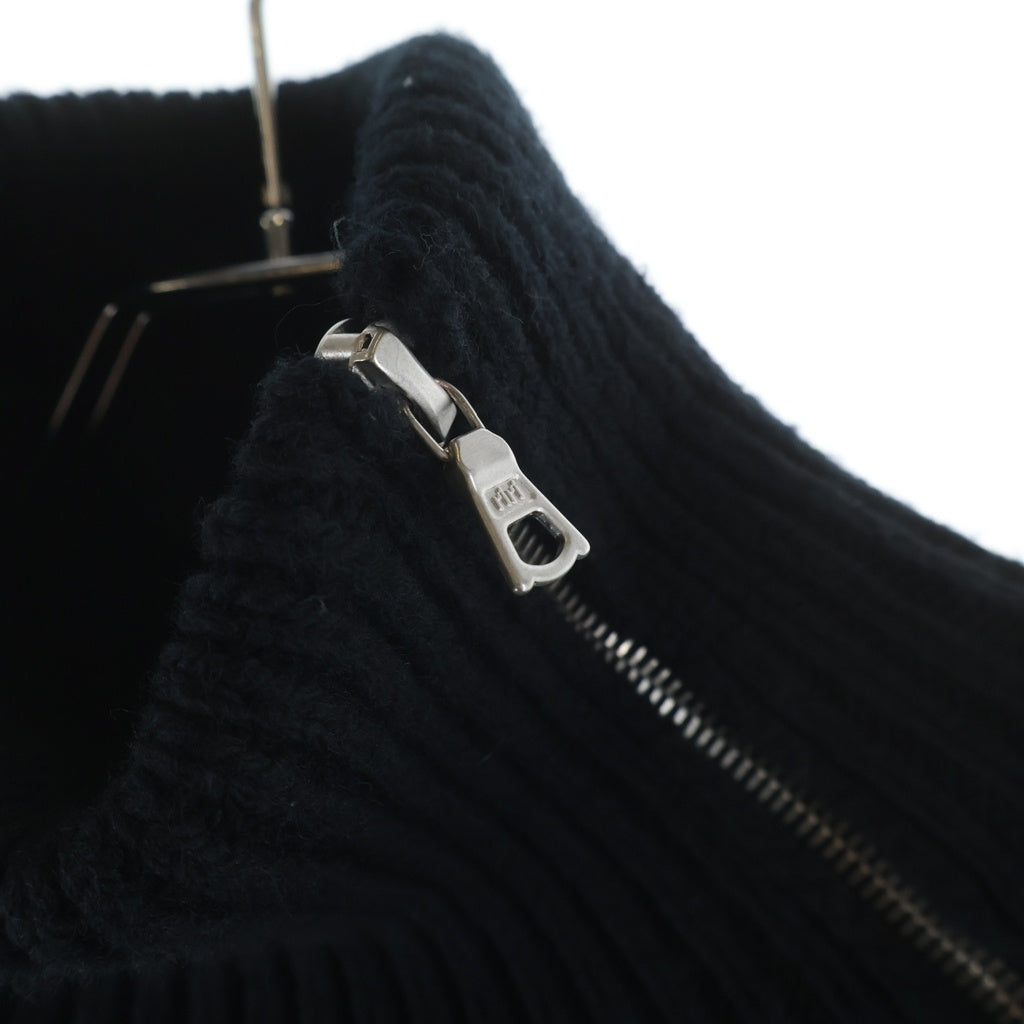 DRIES VAN NOTEN(ドリスヴァンノッテン) 24AW 24AW MONTY M.K.SWEATER モンティ サイドジップ ハイネック ドライバーズニット セーター ブラック