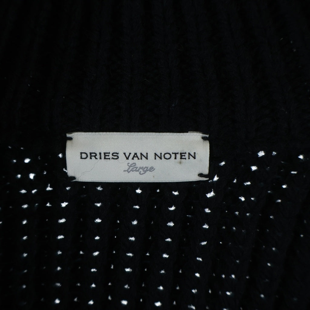 DRIES VAN NOTEN(ドリスヴァンノッテン) 24AW 24AW MONTY M.K.SWEATER モンティ サイドジップ ハイネック ドライバーズニット セーター ブラック