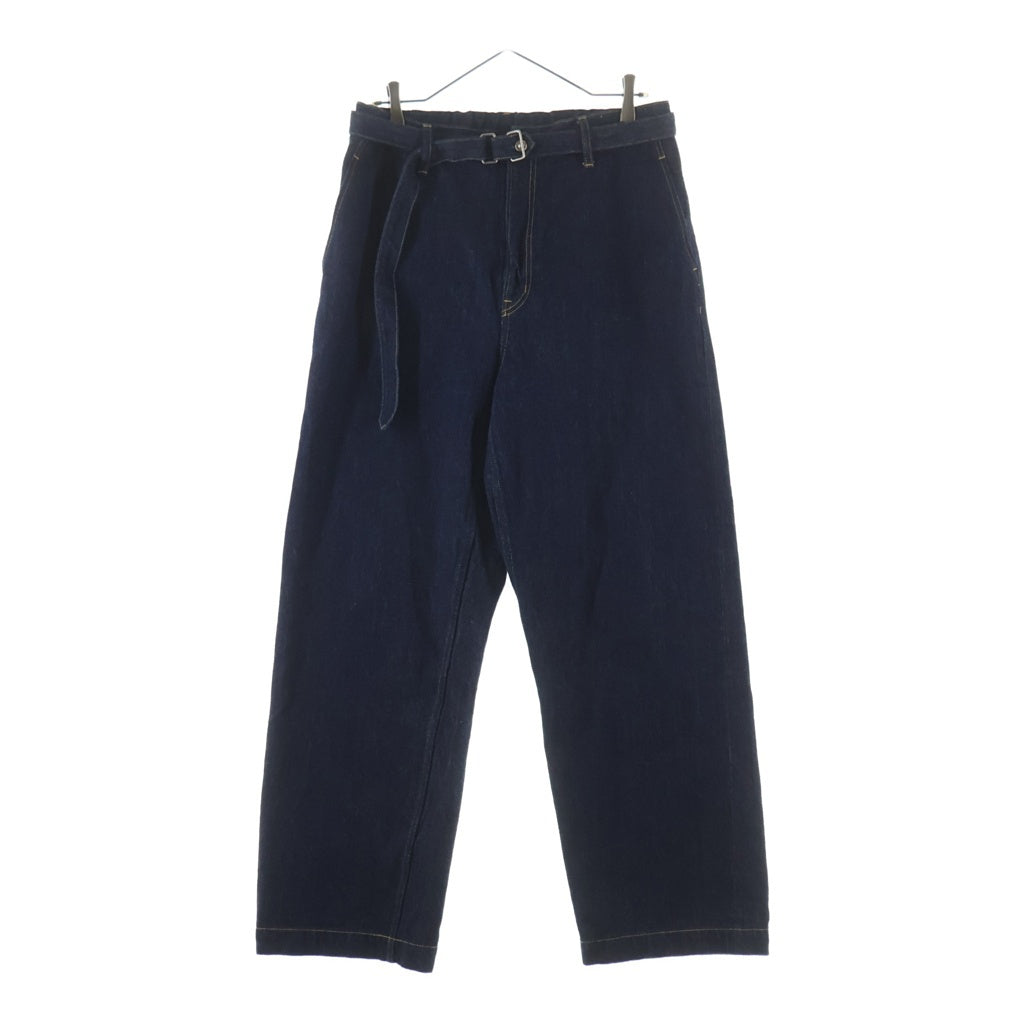 YOKO SAKAMOTO(ヨーコサカモト) BELTED TROUSERS ベルト付き マルチポケット ジップアップ デニムパンツ インディゴ YS-25AW-44