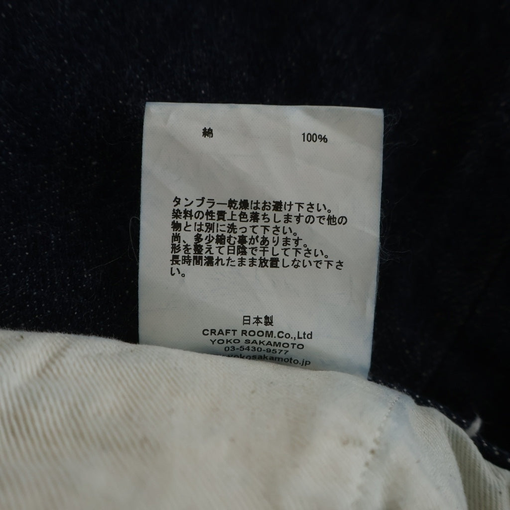 YOKO SAKAMOTO(ヨーコサカモト) BELTED TROUSERS ベルト付き マルチポケット ジップアップ デニムパンツ インディゴ YS-25AW-44