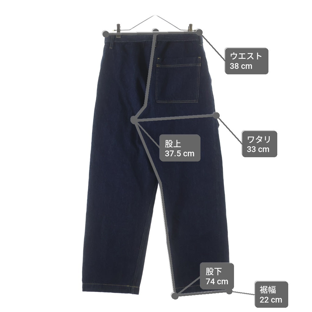 YOKO SAKAMOTO(ヨーコサカモト) BELTED TROUSERS ベルト付き マルチポケット ジップアップ デニムパンツ インディゴ YS-25AW-44
