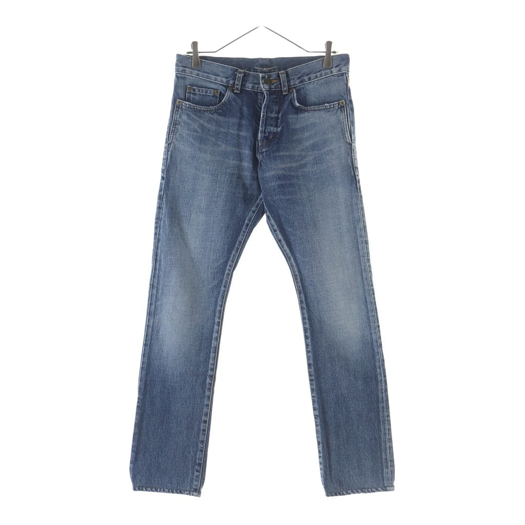 SAINT LAURENT PARIS(サンローランパリ) ボタンフライ コットン スリム デニムパンツ インディゴ 597052 Y11CB